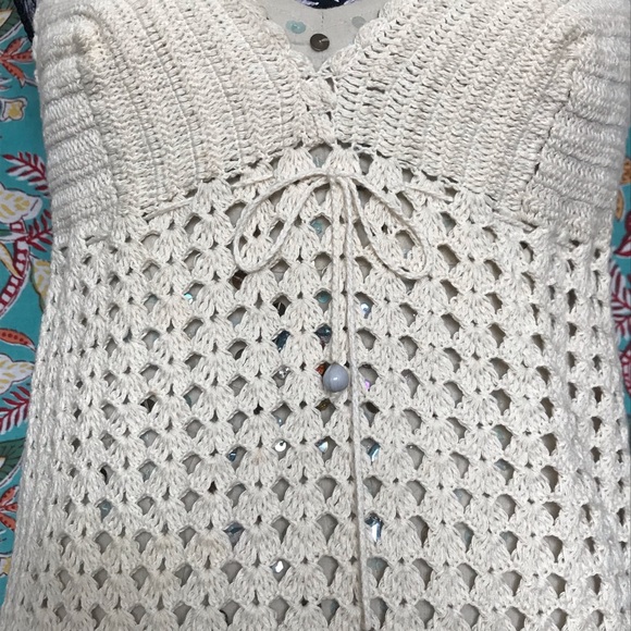 Brazilian Hand-Made Crochet Demi Dress (NWOT) plus Slip-Dress (2 Pc) Size Small - Picture 12 of 17